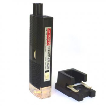 Microscopio portátil sujeta muestras